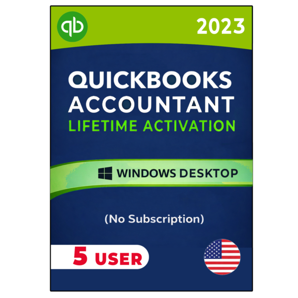 QuickBooks Desktop Accountant 2023 No Subscription Lifetime (5-Users) | Windows